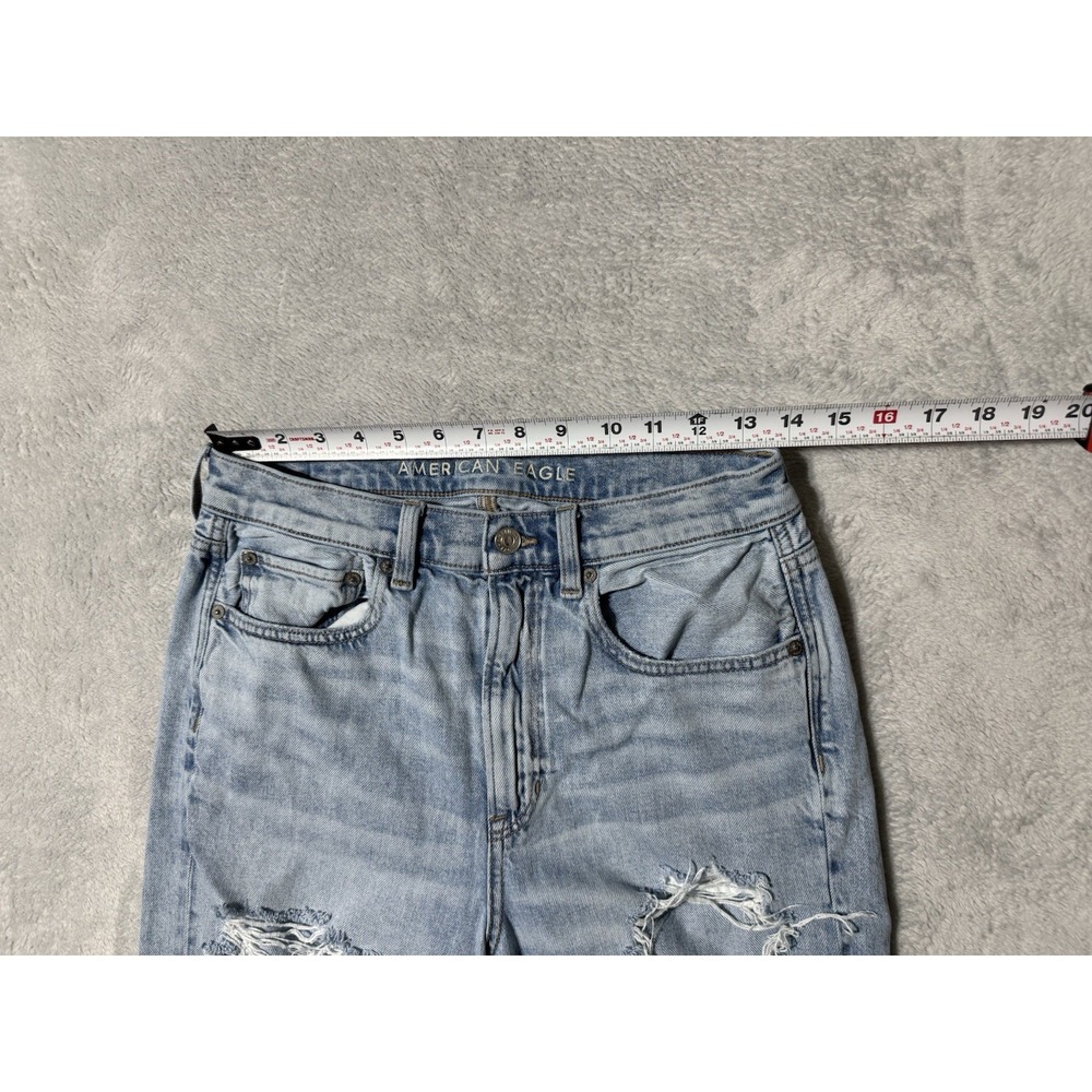 American Eagle Jeans Womens 6 Highest Rise Baggy Straight Leg Blue 27x30.5 - Picture 5 of 11